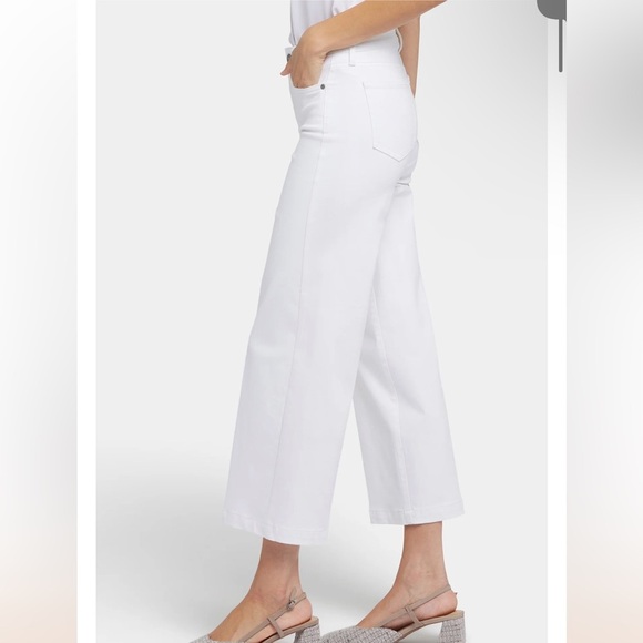 NYDJ  Teresa Wide Leg Ankle Jeans white cropped high rise 14 New - Picture 12 of 14